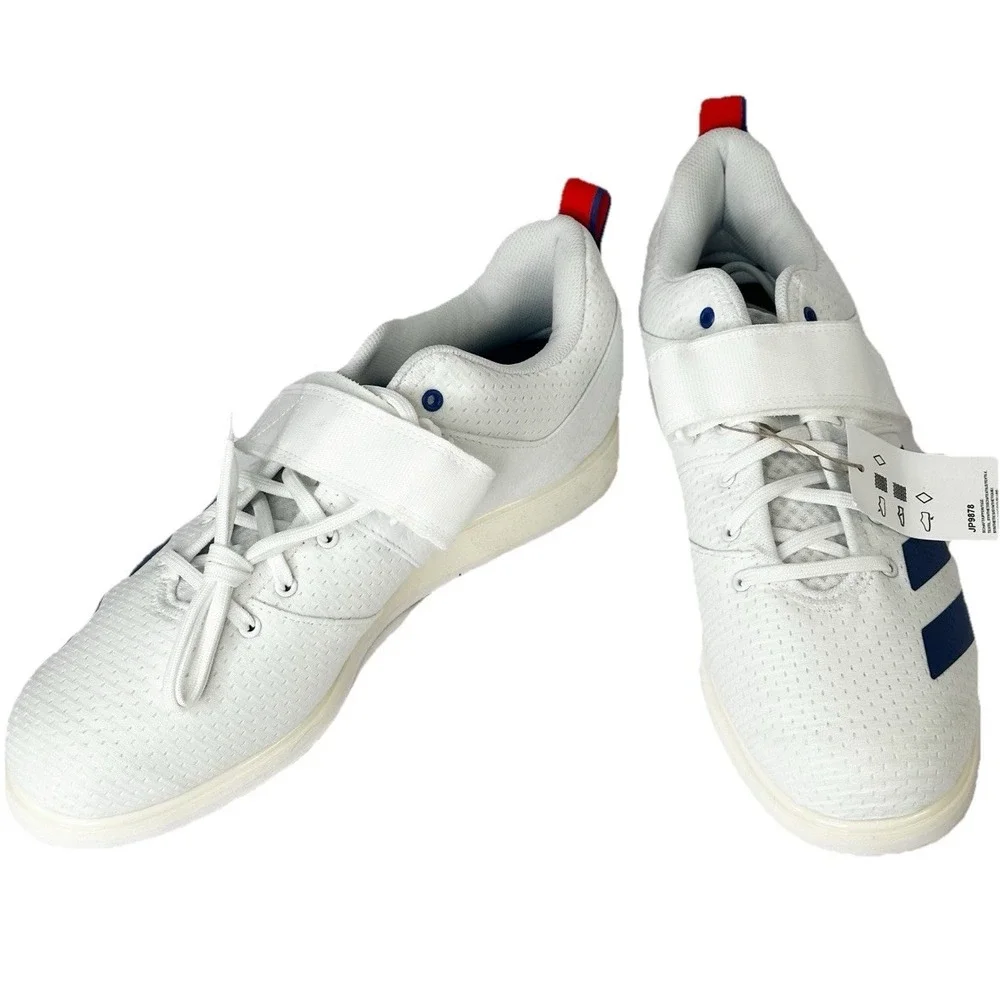 Adidas Men's Powerlift 5 Weightlifting Trainer Shoes Size 12 White Navy JP9878
